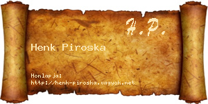 Henk Piroska névjegykártya